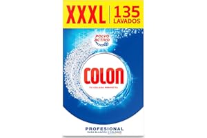 Colon Polvo Activo - Detergente para lavadora, adecuado para ropa blanca y de color, formato polvo - 135 dosis, 7.037 kg