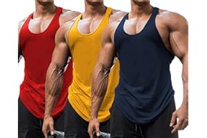 Babioboa Herren Tanktop 3er Pack Gym Muskelshirt Workout Tankshirt Fitness Ärmellos Funktionsshirt Stringer Achselshirt