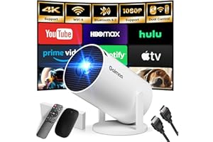 GAIMOO [App integrata] Mini Proiettore 2026 Upgraded Proiettore Portatile Dual Control con Mouse Android TV Auto Keystone WiFi 6 BT5.2 Ruotabile 180° Compatible con HDMI/TV Stick/USB