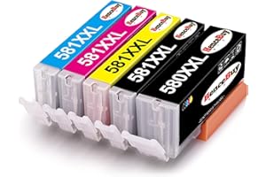 HenceBuy 580 i 581 XXL wkłady atramentowe kompatybilne z Canon PGI-580XXL CLI-581XXL Pixma TS6350 TS6351 TS6300 TS8350 TS8352 TR8550 TS8150 TS8250 TS6150 TR7550 TS99 150 TSS 6151 TS6250 TS6251 TS705