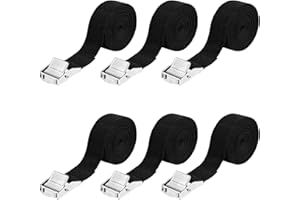 zeyedemo 6PCS Ratchet Tie Down Straps Heavy Duty Lashing Straps 2mx25mm Adjustable Tensioning Belts with Quick Release Cam Buckle for Motorcycle Cargo Trucks Trailer Luggage