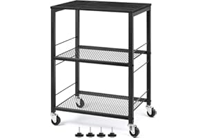 LIANTRAL 3 Tier Rolling Cart, Kitchen Carts on Wheels with Storage and Steel Frame, Multifunctional Utility Cart for Kitchen, Bathroom, Living Room, Bar, Office (17.5'' * 13.5'')