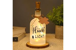 Azyvum LED Flaschenlicht mit Spruch Glückslicht Beleuchtete Dekoflasche mit Korken Flasche mit Dekolicht Geburtstagsgeschenk für Frauen Freundin Geburtstag Weihnachten Geschenke