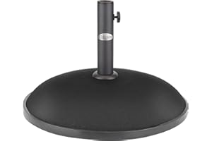 CHRISTOW Garden Parasol Base 25kg, Round Patio Umbrella Weight, Outdoor Sun Shade Canopy Stand Holder, Heavy Duty Compound Concrete