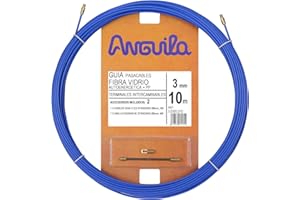Anguila Rinforzato in fibra di vetro + passacavo rinforzato in propilene, morsetti intercambiabili, colore blu, diametro 3 mm, 10 metri