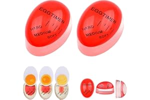 KERUTO 2PCS Egg Timer,Colour Changing Egg Timer,Reusable Color Changing Indicator,Boil eggs Soft Medium Hard Heat Sensitive Cooking Timer,for Breakfast,Cooking Kitchen,Gift and Home Use