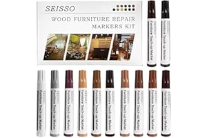 SEISSO Möbel Reparatur Holzmarker 12 Farben Reparatursätze für Möbel kratzen, Zerkratzte Holzböden, Tische aus Holz, Möbel Marker, Möbelreparaturstift, Holzreparatur set