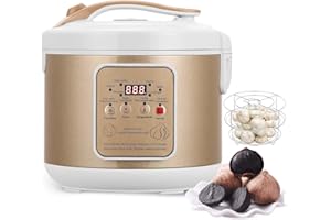 Moongiantgo 6l Fermenteur D’Ail Noir, Pot de Contrôle Automatique pour L’Ail, Natto, Yaourt, Kimchi, Machine de Fermentation de Vin, Cuiseur À L’Ail avec Contrôle du Temps et de la Température, 220v