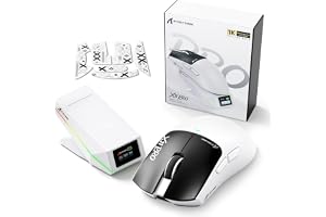 ATTACK SHARK X11 PRO V2 Trådlös Gamingmus, TFT Laddningsdocka, Svart Vit B | Magnetisk Laddningsdocka, Ultralätt 69g, 1000Hz Pollingfrekvens, 100M Klick, PAW3315 Sensor, Upp till 30000 DPI, Tri Mode