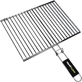 Cook'in Garden - Rectangular double grill, dimensions 15.7 &times; 30 cm, flame and high temperature resistant, soft touch handle,