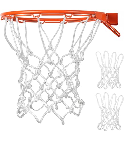 2 Reti Da Basket Pesanti Per Tutte Le Stagioni - 8 Anelli, Adatte Per Canestri Standard Indoor E Outdoor, Per Palestra E Piscina