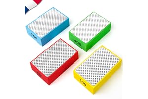 TOUKIT Poncage Carrelage Eponge A Poncer Lot de 4 Cales à Poncer ✮MARQUE FRANCAISE✮ Polissage Éponge Abrasive - Cale A Poncer Diamant Carrelage Rubi ✯GARANTIE À VIE✯ Eponge Poncage 4 Grains 60/100/200/400