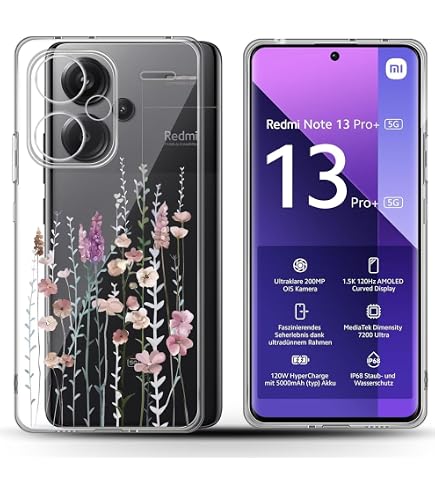 YUXING Handyhülle Für Xiaomi Redmi Note 13 Pro+ 5G – Ultradünn, Stoßfest, Mit Blumen/Tier-Graffiti-Design (Kitten)