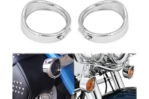 YHMTIVTU Visiera Stile Segnale di Girata Trim Anello Misura per Harley Touring Road King Electra Glide Softail 1 Paia Cromo