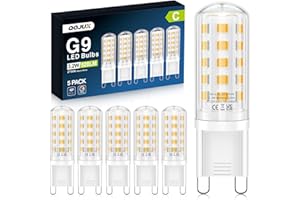 QOJUX 3.2W G9 Led Bulbs, Energy Class C, 34 LEDs 520LM Warm White, Equivalent to 40W-50W Halogen, 2700K AC 220-240V No Flicker Non-Dimmable Energy Saving G9 Light Bulbs for Home Lighting Decor 5 Pack
