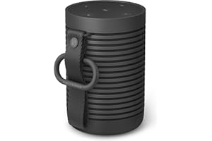 Bang & Olufsen Beosound Explore - Kabelloser tragbarer Bluetooth-Lautsprecher laut für draußen, zu Hause und unterwegs, 27 Stunden Akkulaufzeit, wasserdichter 360°-Lautsprecher - Black