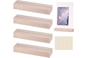 DIUJHUUY 4 Stück Holz Kartenhalter, Tischkartenhalter, Namesschild Fotohalter, Fotoständer, Menükartenhalter, Platzkartenhalter, Memohalter Namensschild für Restaurants, Hochzeiten, Bankette, Partys