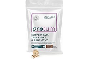 Zanipro Slippery Elm for Dogs & Tree Barks Powder with Probiotics for Dogs and Cats - 100% Natural Supplements for Gut Health, Digestion, Acid Reflux Relief & Upset Tummy, Diarrhea Treatment | 100g