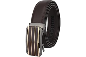 Masters & Stylists Cintura Uomo, Cintura in Pelle con Fibbia Automatica Senza Buchi, Cinta Elegante e Resistente, Regalo Uomo, Larghezza 3.5cm, Lunghezza 110cm o 120cm