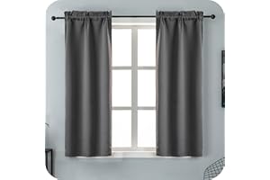 GIRASOLE HOME Coppia Tende Grigie Oscuranti Termiche Morbide Tinta Unita Tenda Isolante per Soggiorno Camera e Interni 2 Pannelli con Tasca 70x145cm