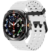 Teknoft Samsung Galaxy Watch Ultra 47mm ile Uyumlu Delikli Model Ocean Loop Yumuşak ve Hafif Silikon Kordon