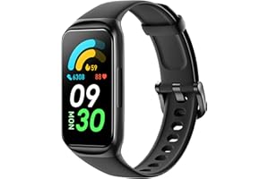 Septoui Montre Connectée Femme Homme, 1,47" Montre Podomètre Fréquence Cardiaque Tension Artérielle Sommeil SpO2 Bracelet Tracker d'Activité Étanche IP68, 100+ Sports Smartwatch