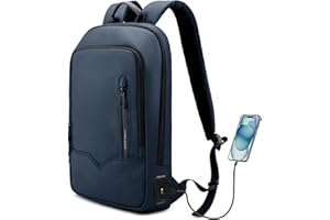 HEROIC KNIGHT Mochila Ordenador Portátil Laptop 17'' Ergonómica con Puerto de Carga USB Impermeable Acolchada Elegante para Negocios Trabajo Escolar Estudio Diario Viaje Ocio Volumen 14L (Azul)
