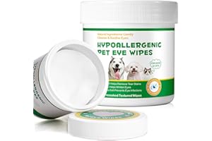 CJXHJY 150 almohadillas para los ojos de perro, toallitas para los ojos para perros, cuidado de los ojos del perro y quitamanchas lagrimales, con ingredientes naturales - Limpia suavemente, calma