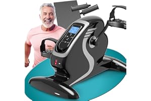 ELONEO Mini Vélo d'Appartement Pédalier - 2 en 1 Exercices Bras et Jambes en Position Assise, Motorisé, 12 Vitesses, Écran LCD, Équipement d’Exercice pour Maison, Canapé, Sous