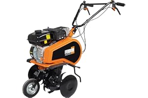 FEIDER FMTB50 - Gartenfräse Benzin 212cm³ - Motorhacke mit 4-Takt Motor - Bodenhacke 4 Fräsen - Gartenhacke mit Arbeitsbreite 55cm, Arbeitstiefe 100-160mm - Rasenfräse mit Handstart - Profi-Werkzeug