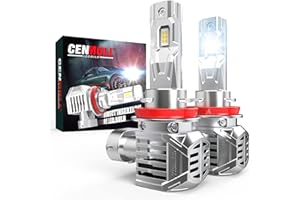 Cenmoll H11 LED Headlight Bulb, 120W 24000LM 6000K Cool White 600% Brightness H8 H9 H11 Headlight Bulb Canbus Error Free All-in-One Wireless Design Xenon Halogen Replacement Conversion Kit, Pack of 2