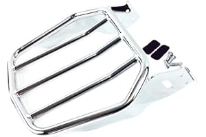 EAGLE SKULL Custom Tapered Sport Luggage Rack Rear Carrier Chrome for Harley Davidson Softail Heritage Classic Fat Boy Dyna Street Bob Low Rider Sportster XL1200 XL883 Iron Low Sissy Bar Backrest Ref 50300030