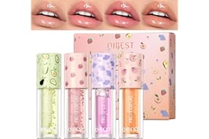 ‎BEKOEEN 4 Stück Jelly Lipgloss Set, Feuchtigkeitsspendendes Lippenöl Lip Gloss, Lippenbalsam mit Fruchtgeschmack Lippenpflege-Set, Lip Oil für Frauen Mädchen