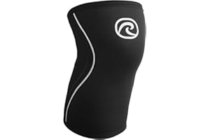 Rehband benda al ginocchio in neoprene da 3 mm, 1 pezzo o 1 paio, supporto per ginocchio per sport di resistenza e attività più leggere, stabilizza l'articolazione e i muscoli, Colore:Nero, Misura:M