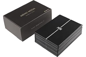 DAG Style Linea Novecento Porta Menu Ristorante Box 10 pezzi, Formato A5 (fogli 14.8 x 21 cm) Colore Nero, PVC, Made in Italy, Buste di Plastica