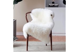 HEQUN Faux pelliccia di agnello di pecora tappeto, pelliccia sintetica decorativa Soffice Pelliccia di agnello imitazione Tappeto Longhair effetto pelliccia divano letto (Bianco, 50 X 80 CM)