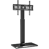 FITUEYES Meuble TV au Sol avec Base en Fer pour Téléviseur de 27 à 65 Pouce Ecran LED LCD Plasma Pivotant Réglable en Hauteur