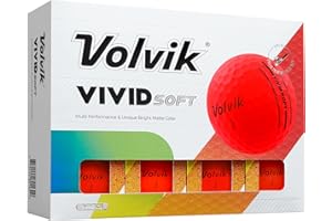 Volvik Vivid Soft Matte Finish Assorted (Green, Orange, Red, Yellow) Golf Balls (One Dozen)