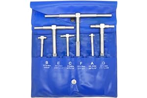 HFS(R) 6 PCS Precision Telescoping Gage Set 5/16'' - 6'' Range T-Bore Hole Gauges w/Pouch
