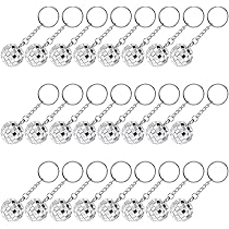 Disco Ball Party Favors - 70s Disco Sleutelhanger Set (24 Stuks) - Zilveren Spiegel Bal Sleutelhanger