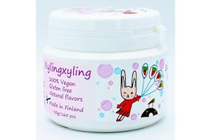 Xylingxyling – finsk xylitol pastille – 100% vegansk, utan socker, glutenfri, naturligi smarker för tandvård och frisk andning, 90 g/160 st (bubblegum flavour) (1 förpackning)