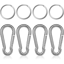 Moschettoni In Acciaio Zincato - 10 Pezzi Con Portachiavi, Carico Fino A 250kg Per Outdoor E Sport - Foto 5