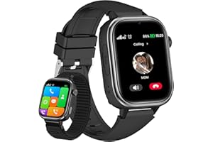 SWGOTA Reloj Inteligente Niño 4G, Smartwatch Niños GPS y Llamadas, Videollamada, IP68, SOS, Chat de Voz, Modo Escuela, Podómetro Cronómetro Despertador, Smartwatch Regalo para 4-12 Años Negro