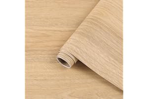 Arthome Självhäftande Tapet,Möbelfilm Tapeter, Naturlig Träfärg Dekorplast, Avtagbar Vattentät Vinylfolie för Väggar, Möbler och Kök,Ek Träådrig 40x600cm