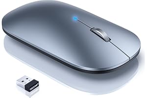 TECKNET Rechargeable Wireless Mouse for Laptop, Three Modes Bluetooth Mouse (BT 5.0/3.0+ 2.4G Wireless), Silent and Ultra Thin Portable Mouse 4000 DPI Compatible for MacBook, Windows, Android iOS