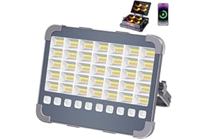 Masmejor 100W LED Rechargeable Floodlight,15000mAh Work Light with Dual Solar Panels, 10000LM Portable Security Light with Torch Mode for Camping, Garage, Fishing, Hiking, Working, Emergency