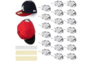 DBAILY Hat Hooks, 20pcs Adhesive Hat Hooks, Hat Rack for Wall, Baseball Cap Holder, Minimalist Hat Holder Clothes Hook Hat Storage Hat Rack for Wall