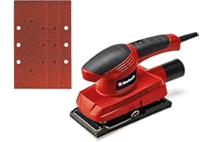 Einhell 4460640 Levigatrice Orbitale, 230 V, Tre Fogli Abrasivi Inclusi, Rosso