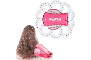 HIXIDELI Hair Bedazzler Kit with 180 Hair Gems, Bling Gem Machine, Hair Gem Stamper, Hair Jewels Refill Set Children's New Toy Set, Glam Bling Styling Tool for Girls Kids, Pink