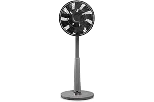 Duux Whisper Standing Fan, with Remote Control, 26 Cooling Speeds, Height Adjustable, Multi-direction Oscilating, Powerful & Ultra Quiet Fan With Night Mode, Timer, Grey